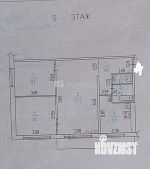 3-к квартира, вторичка, 48м2, 5/5 этаж