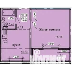 Студия квартира, строящийся дом, 38м2, 1/10 этаж