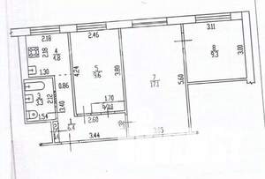 3-к квартира, вторичка, 52м2, 1/5 этаж