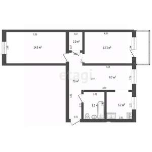 2-к квартира, вторичка, 56м2, 4/5 этаж