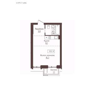 1-к квартира, вторичка, 33м2, 12/23 этаж