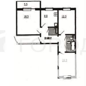 3-к квартира, вторичка, 61м2, 6/10 этаж