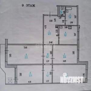4-к квартира, вторичка, 96м2, 9/10 этаж