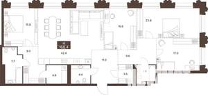 3-к квартира, строящийся дом, 168м2, 4/16 этаж