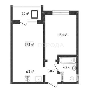 2-к квартира, строящийся дом, 43м2, 9/11 этаж