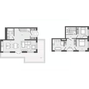 3-к квартира, строящийся дом, 136м2, 1/9 этаж