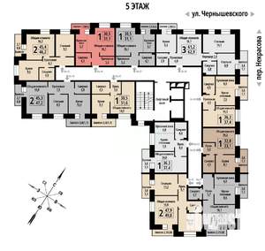 1-к квартира, строящийся дом, 31м2, 5/10 этаж