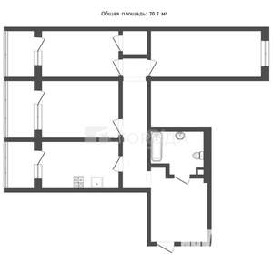 3-к квартира, вторичка, 71м2, 1/9 этаж