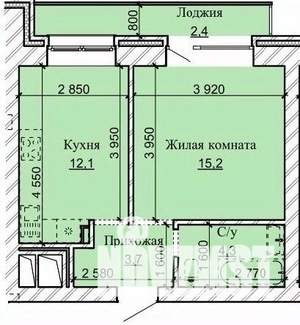1-к квартира, строящийся дом, 38м2, 8/16 этаж