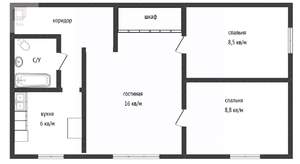 3-к квартира, вторичка, 50м2, 1/5 этаж