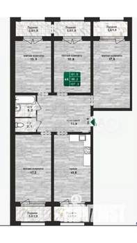 4-к квартира, строящийся дом, 108м2, 1/24 этаж