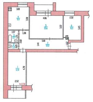 3-к квартира, вторичка, 62м2, 4/9 этаж