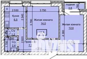 2-к квартира, строящийся дом, 45м2, 1/10 этаж
