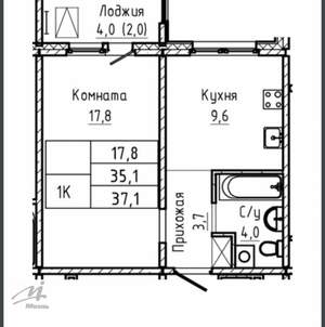 1-к квартира, вторичка, 37м2, 8/18 этаж