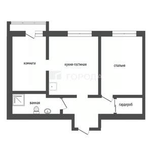 2-к квартира, вторичка, 55м2, 9/16 этаж