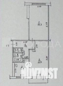 2-к квартира, вторичка, 57м2, 4/5 этаж
