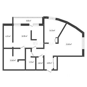 2-к квартира, вторичка, 113м2, 6/16 этаж