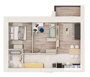 3-к квартира, вторичка, 52м2, 6/16 этаж