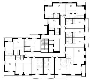 3-к квартира, строящийся дом, 63м2, 8/16 этаж