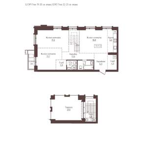 3-к квартира, строящийся дом, 115м2, 23/23 этаж