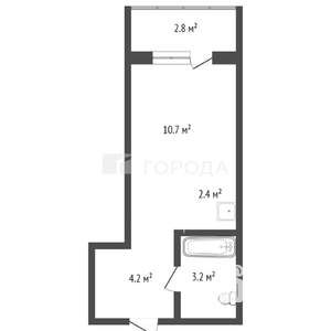 Студия квартира, строящийся дом, 23м2, 8/13 этаж