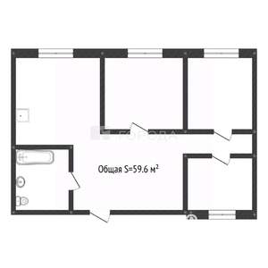 3-к квартира, вторичка, 60м2, 5/9 этаж