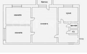 3-к квартира, вторичка, 58м2, 5/5 этаж