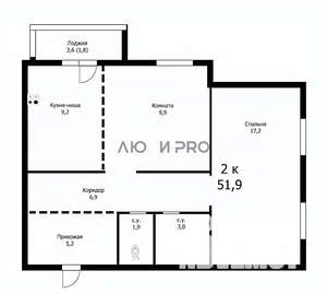 1-к квартира, вторичка, 56м2, 5/24 этаж