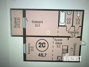 2-к квартира, вторичка, 46м2, 7/20 этаж