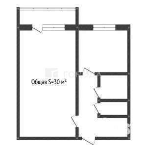 1-к квартира, вторичка, 30м2, 5/5 этаж
