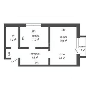 2-к квартира, вторичка, 44м2, 4/16 этаж