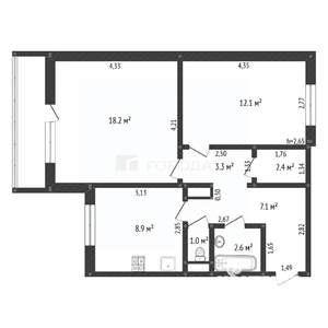 2-к квартира, вторичка, 56м2, 5/12 этаж