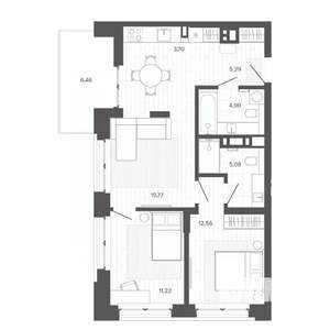 3-к квартира, вторичка, 69м2, 5/9 этаж