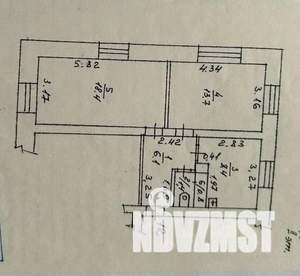 2-к квартира, вторичка, 49м2, 2/2 этаж