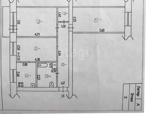 3-к квартира, вторичка, 59м2, 2/5 этаж