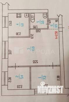 3-к квартира, вторичка, 43м2, 4/4 этаж