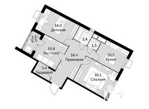 3-к квартира, вторичка, 58м2, 4/5 этаж