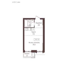 1-к квартира, вторичка, 31м2, 16/23 этаж