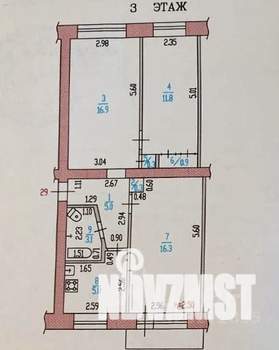 3-к квартира, вторичка, 60м2, 3/5 этаж
