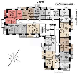 2-к квартира, вторичка, 46м2, 2/10 этаж