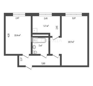 2-к квартира, вторичка, 44м2, 2/9 этаж