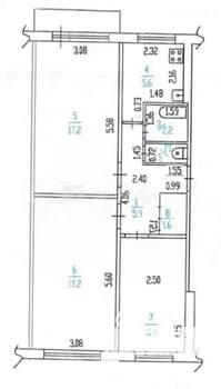3-к квартира, вторичка, 62м2, 5/5 этаж