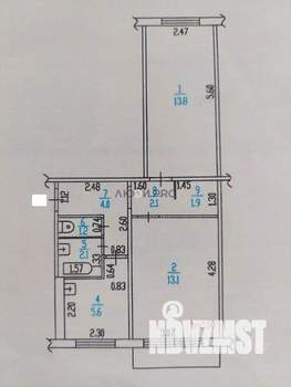 2-к квартира, вторичка, 44м2, 4/5 этаж