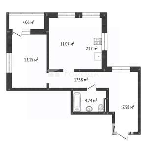 2-к квартира, вторичка, 58м2, 11/25 этаж