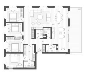 5-к квартира, вторичка, 160м2, 9/9 этаж