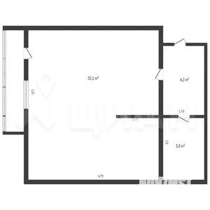 1-к квартира, вторичка, 33м2, 2/9 этаж