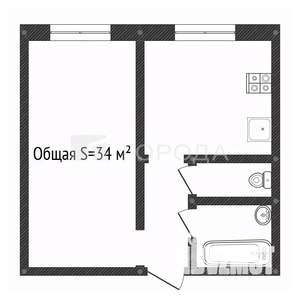 1-к квартира, вторичка, 34м2, 1/9 этаж