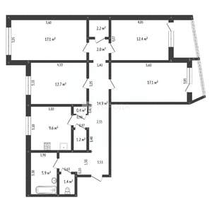 4-к квартира, вторичка, 100м2, 8/9 этаж