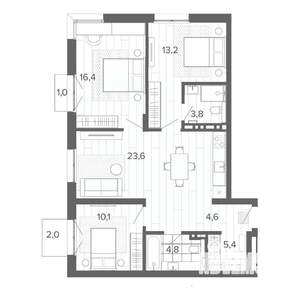 4-к квартира, вторичка, 85м2, 4/9 этаж