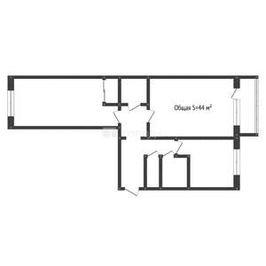2-к квартира, вторичка, 44м2, 4/5 этаж